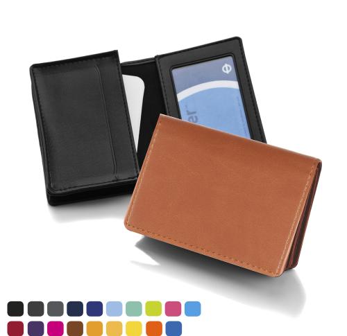 Deluxe Business Card Dispenser with Framed Window Pocket, choose from of 19 contemporary colours, in Soft Touch Vegan Torino PU. 