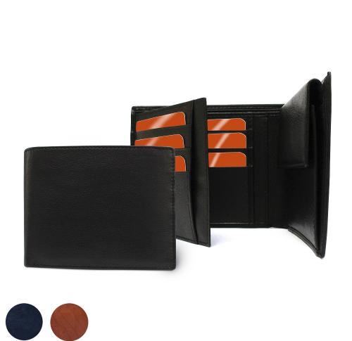 Custom Accent Sandringham Nappa Leather Three Way Wallets With Coin Pocket