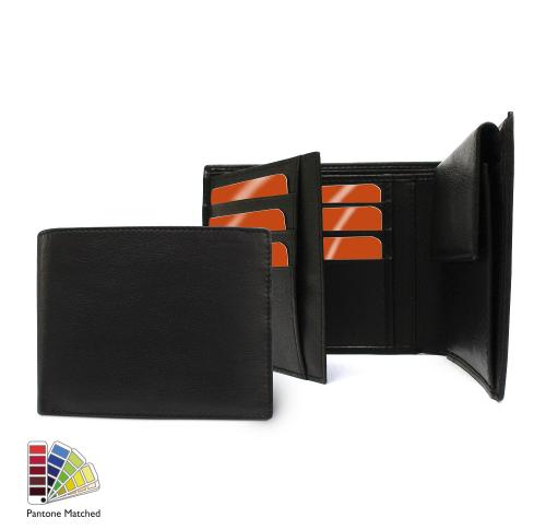 Sandringham Nappa Leather Three Way Wallet, with Coin Pocket made to order in any Pantone Colour