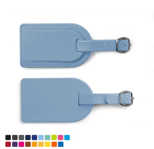 Small Luggage Tag with Security Flap in Soft Touch Vegan Torino PU. 