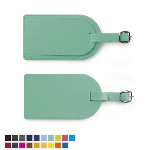 Large Luggage Tag with Security Flap in Soft Touch Vegan Torino PU. 