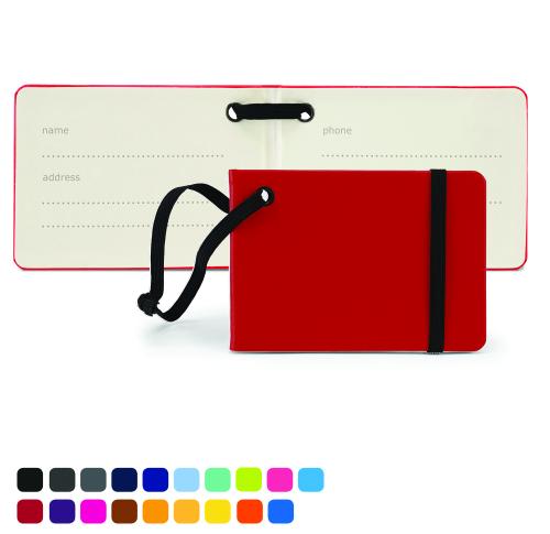 Notebook Style Luggage Tag in Soft Touch Vegan Torino PU. 