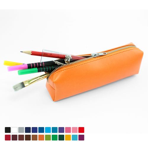 Pencil or Cosmetics Case in Belluno, a vegan coloured leatherette with a subtle grain.