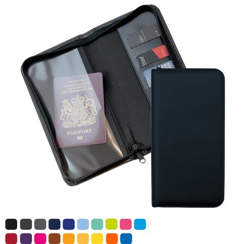 Zipped Travel Wallet in Soft Touch Vegan Torino PU. 