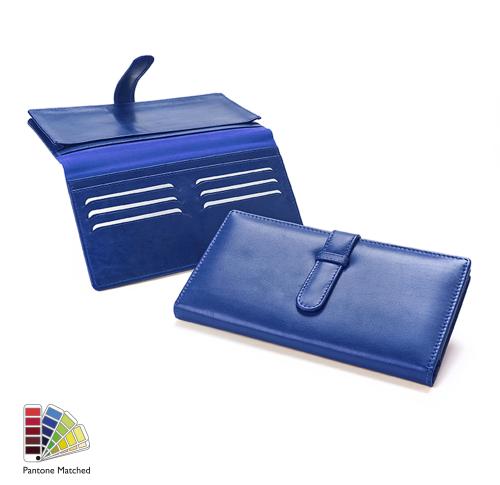 Sandringham Nappa Leather Deluxe Travel Wallet with Strap made to order in any Pantone Colour
