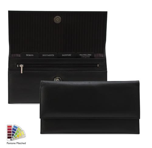 Sandringham Nappa Leather Envelope Travel Wallet made to order in any Pantone Colour