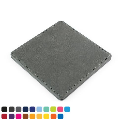 Custom Deluxe Square Coasters  In Soft Touch Vegan Torino PU. 