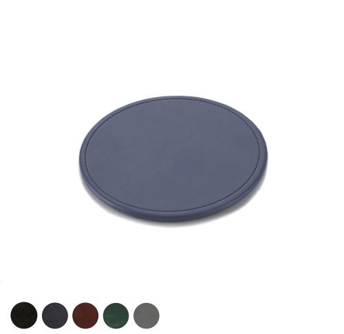 Hampton Leather Round Stitched Coaster, made in the UK in a choice of 5 colours.
