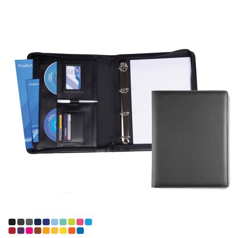 Deluxe Zipped Ring Binder in Soft Touch Vegan Torino PU. 