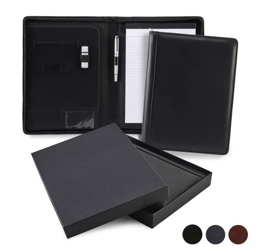 Accent Sandringham Nappa Leather Colours Zipped A4 Conference Pad Holder