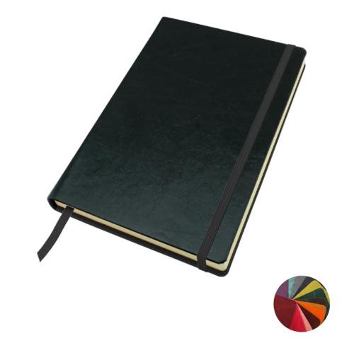 Coloured Kensington Distressed Leather A5 Casebound Notebook with Elastic Strap