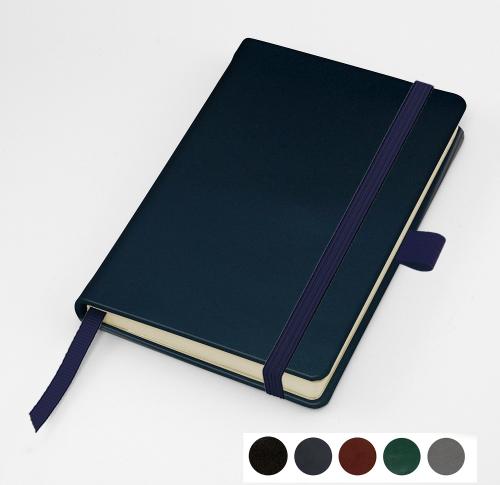 Hampton Leather Pocket Casebound Notebook with Elastic Strap & Pen Loop, made in the UK in a choice of 6 colours.