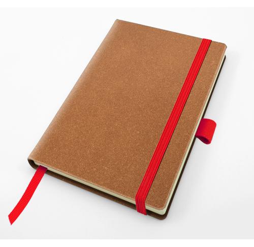 Palma Natural Recycled Leather  Pocket Casebound Notebook with Elastic Strap & Pen Loop in a choice of 5 colours