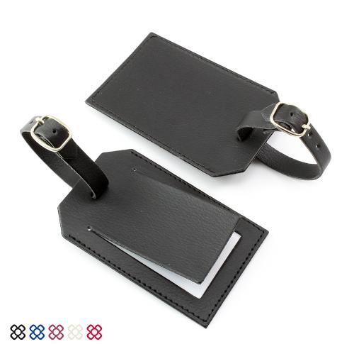 Rectangle Luggage Tag with Security Flap, finished in COMO a quality recycled vegan material.