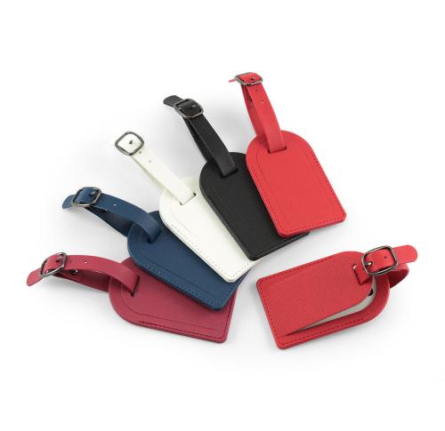 Small Luggage Tag with Security Flap, in recycled Como.