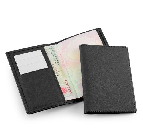 Black Passport Wallet in recycled Como.
