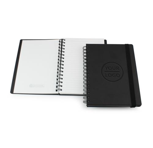 Branded Porto Eco A5 Wiro Notebooks With Elastic Strap 