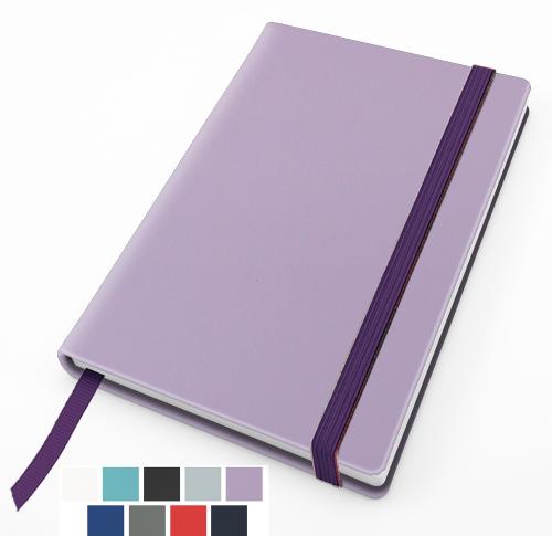 RECYCOPLUS Recycled Pocket Casebound Notebook with Elastic Strap in 5 Colours