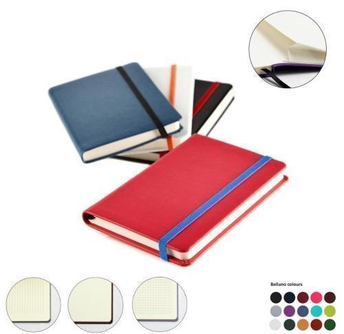 Pocket Casebound Notebook with Elastic Strap & Envelope Pocket and Stitch effect edge