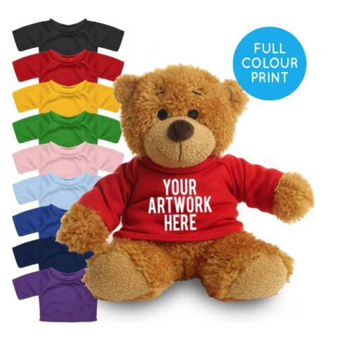 Printed 17cm Anne Bear With Coloured T-Shirt