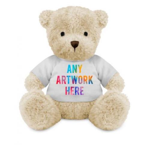 Printed White Snuggly Teddy Bears 18cm James