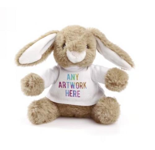 15cm Plush Soft Bunny Toy - Eco Friendly Printed T Shirt