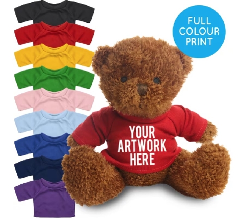 Printed Golden 18cm James Bear With Coloured T-shirt