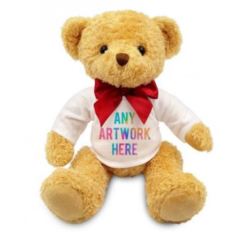 18cm Custom Printed Promotional Teddy Bears Logo T Shirt