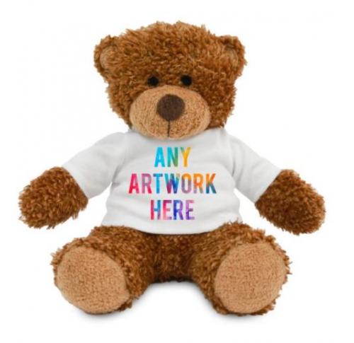 17cm Soft Brown Teddy Bear Logo T Shirt - Anne