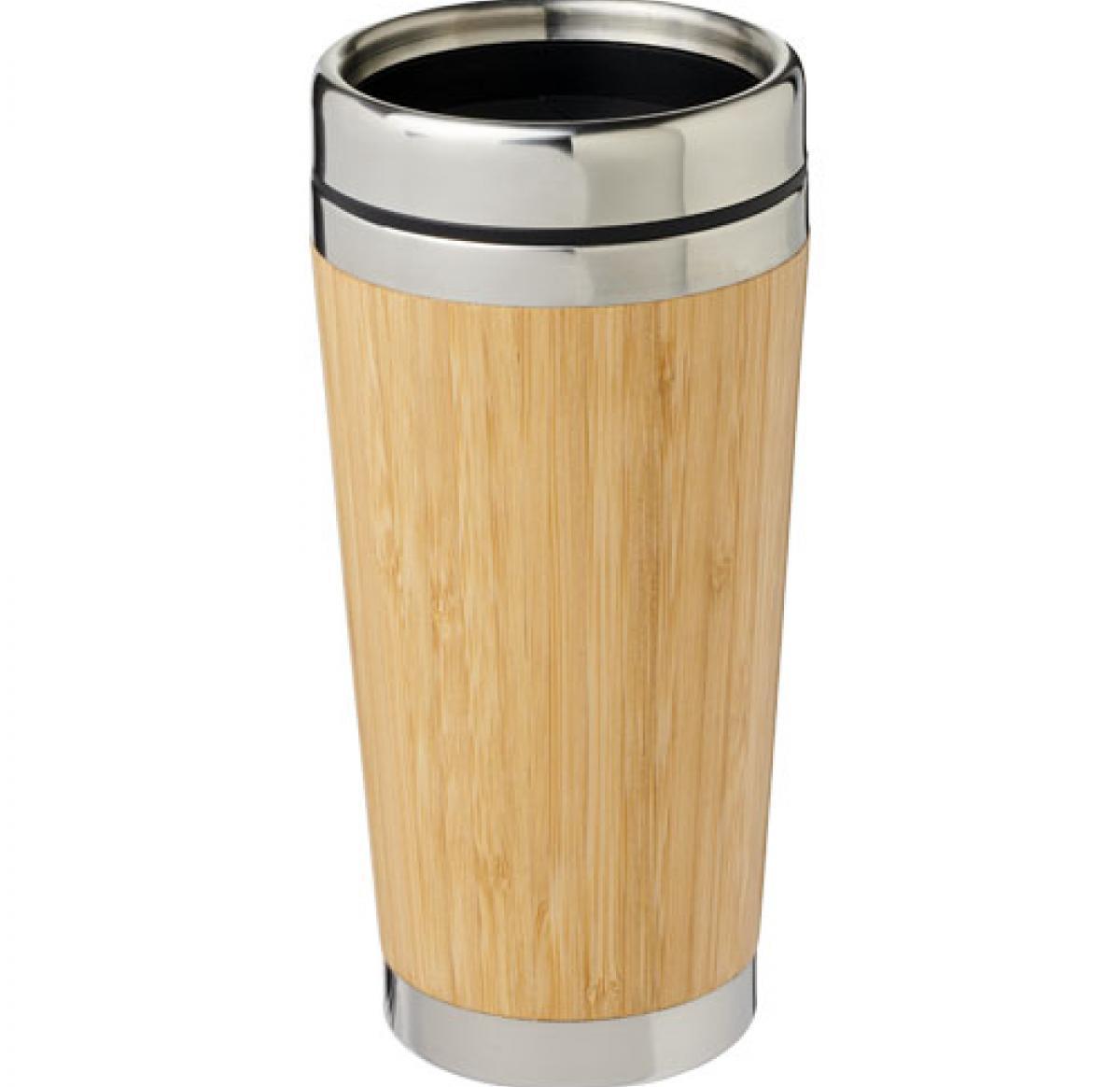Custom Takeaway Insulated Coffee 450 Ml Tumblers With Bamboo Outer