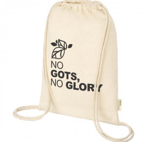 Branded Logo  100 G/m GOTS Organic Cotton Drawstring Backpacks Orissa