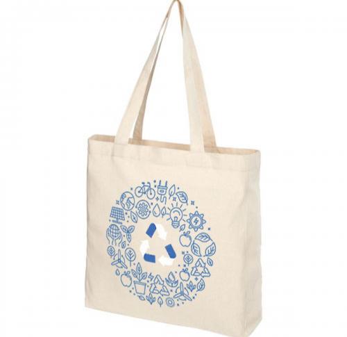 Printed Eco Friendly Recycled Gusset Tote Bags Pheebs 210 G/m 