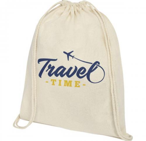 Oregon 140 g/m  cotton drawstring backpack