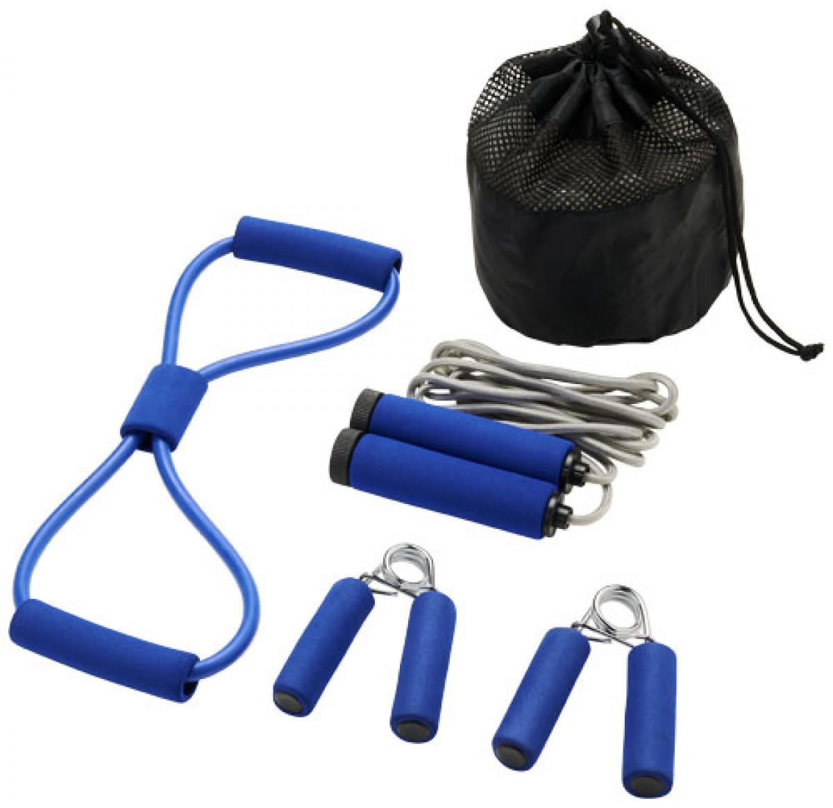 Promotional Printed Fitness Set - Skipping Rope, Chest Expander,  Hand Grips