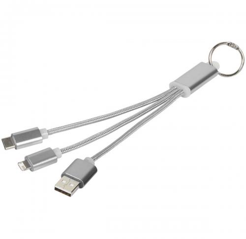 Charging Cable With Key-ring Metal 3 in 1
