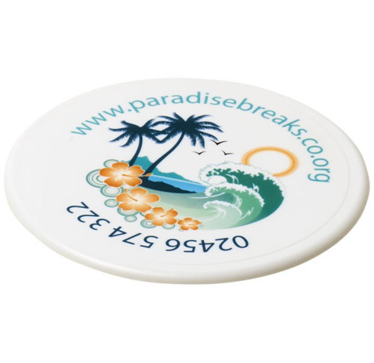 Renzo round plastic coaster