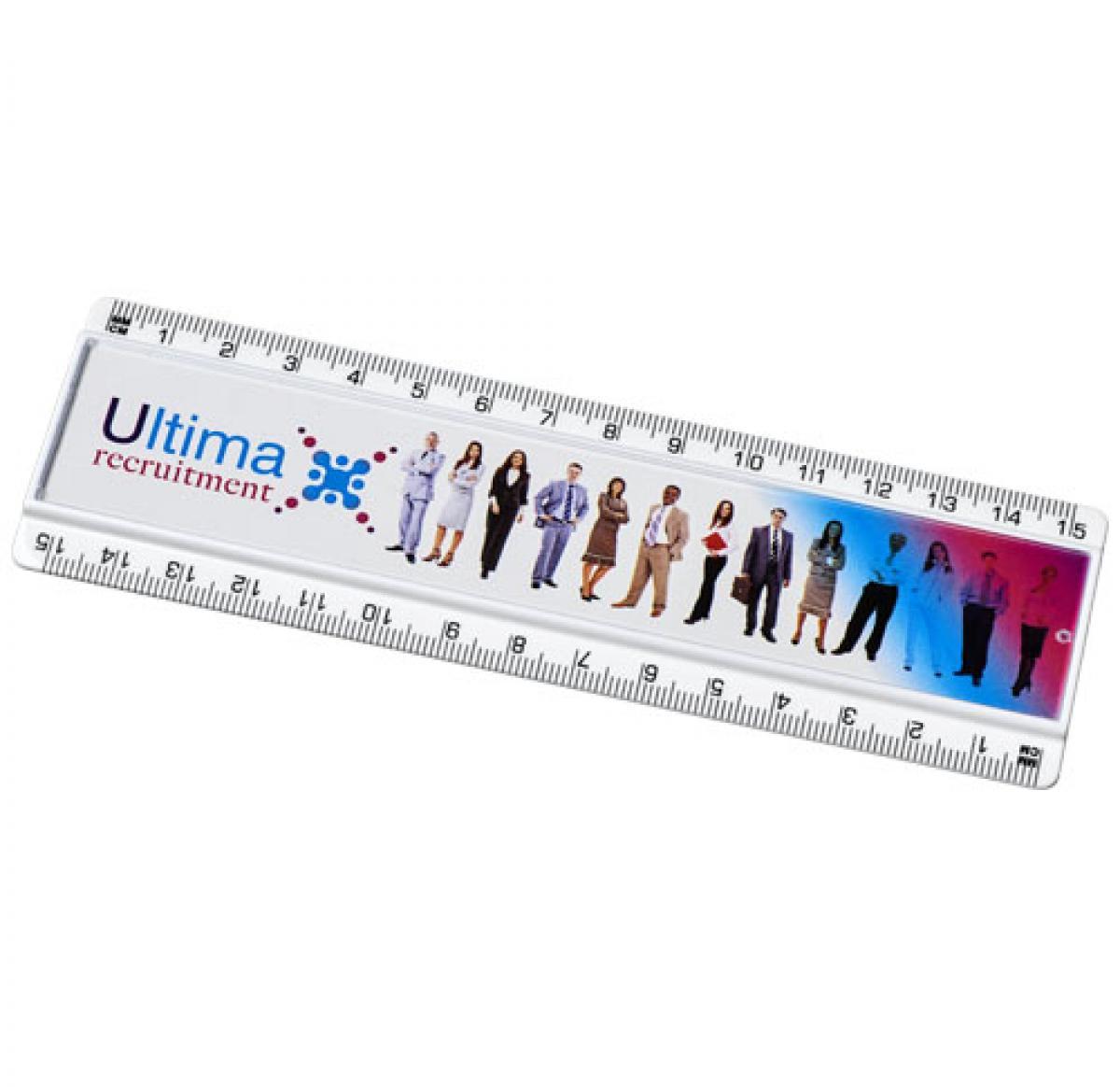Ellison 15 cm plastic ruler with paper insert