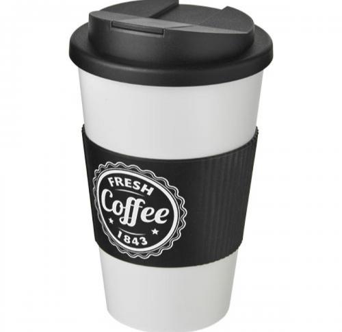Custom Printed Americano® 350 Ml Coffee Tumblers With Grip & Spill-proof Lid