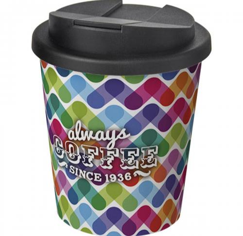 Custom Brite-Americano Espresso® 250 Ml Takeaway Coffee Mugs With Spill-proof Lids