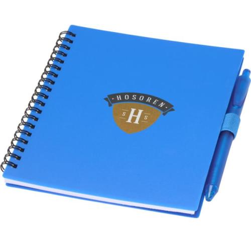 Niove Recycled Plastic Soft Cover Notebook And Ballpoint Pen Set (blue Ink)