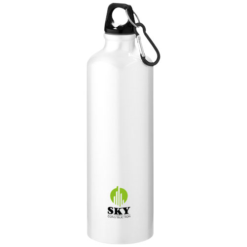 Custom Logo Oregon 770 ml RCS certified recycled aluminium water bottles with carabiner