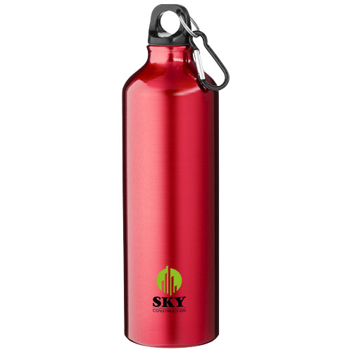 Custom Logo Oregon 770 ml RCS certified recycled aluminium water bottles with carabiner