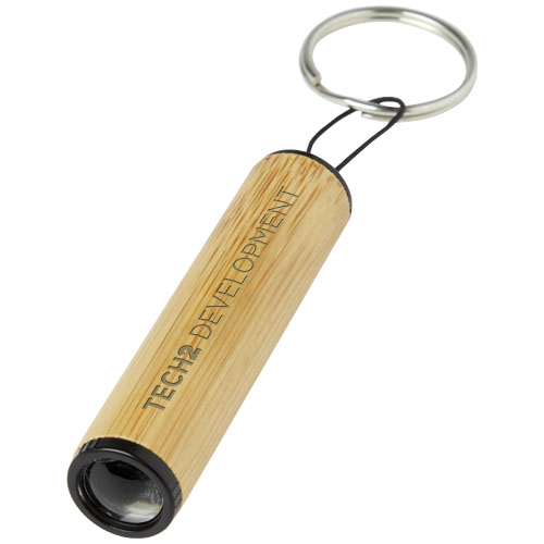 Customised Cane bamboo key ring with light