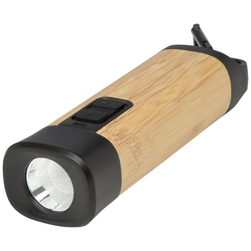 STAC Promotional Kuma bamboo/RCS recycled plastic torch with carabiner