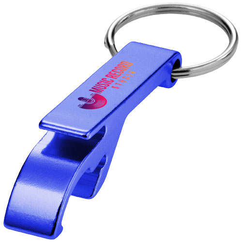 Promotional Tao RCS recycled aluminium bottle and can opener with keychain
