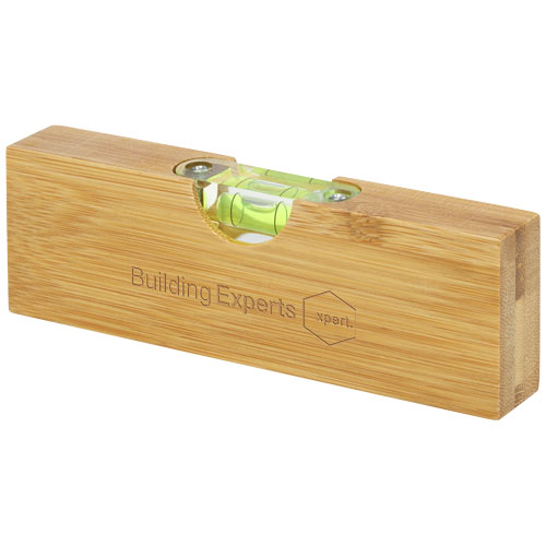 STAC Flush bamboo spirit level with bottle openers Printed Logo