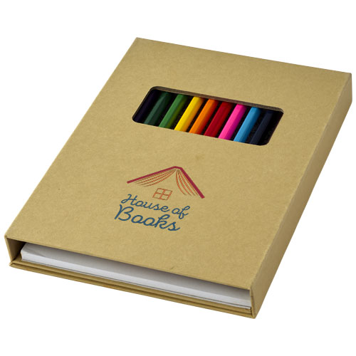 Promotional Logo Pablo colouring set with drawing paper