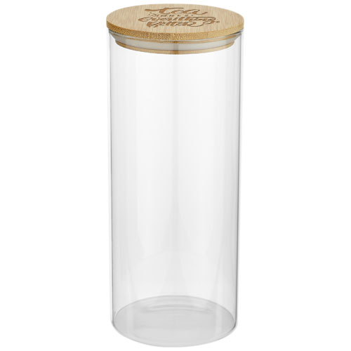 Promotional Boley 940 ml glass Storage food containers Bamboo Lid