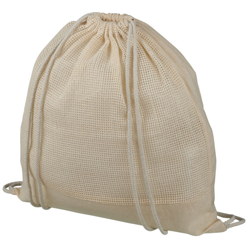 Customised Maine mesh cotton drawstring Gym bags 5L
