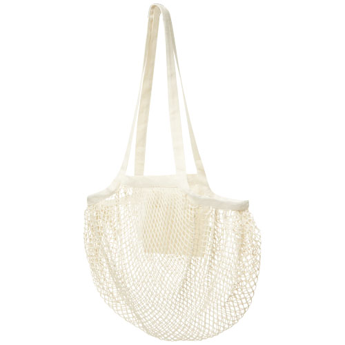 Promotional Pune 100 g/m² GOTS organic mesh cotton tote bags 6L